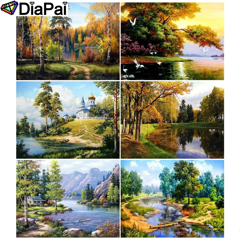 

DIAPAI Diamond Painting Full Square/Round Drill 5D DIY "Tree Landscape" Daimond Embroidery Rhinestone Cross Stitch Decor