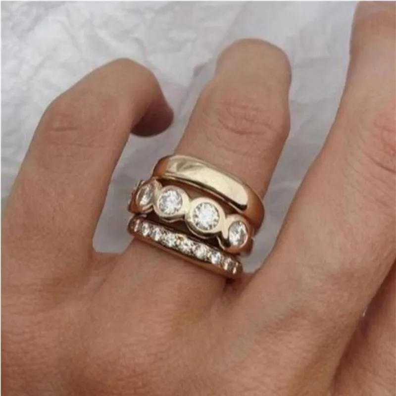 ORZTOON модное 2024 новое геометрическое инкрустация цирконом изысканное кольцо из