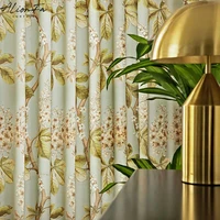 american blackout curtains for living room bedroom printed window luxury floral thick kitchen curtains cotton fabric drapes