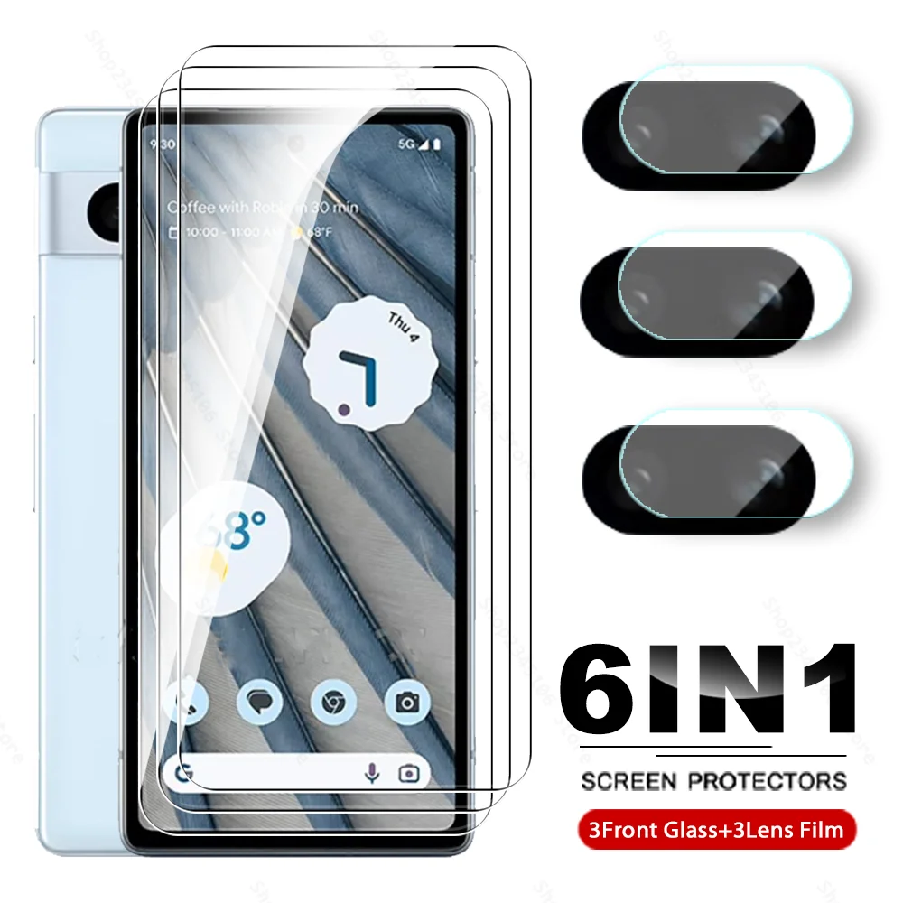 

For Google Pixel 7a Glass 6IN1 Tempered Glass Camera Case Film Googe 7 6a 6 5G Pixel7 A Pixel7a Pixel6 Pixel6a Screen Protectors