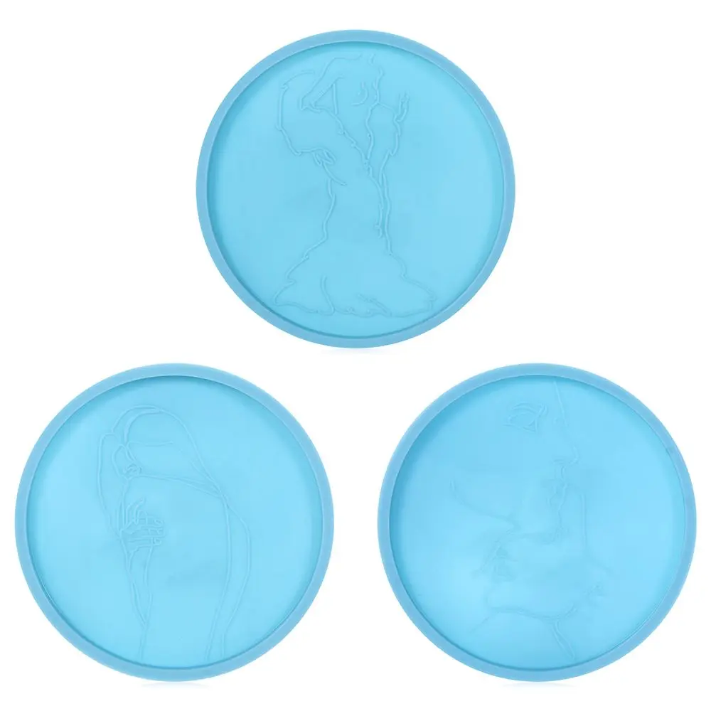 

Crafts Home Epoxy Resin DIY Silicone Sexy Coaster Tray Molds Resin Coaster Molds
