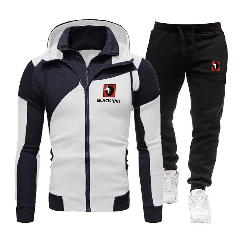 

2 шт., мужская повседневная спортивная толстовка на молнии и штаны