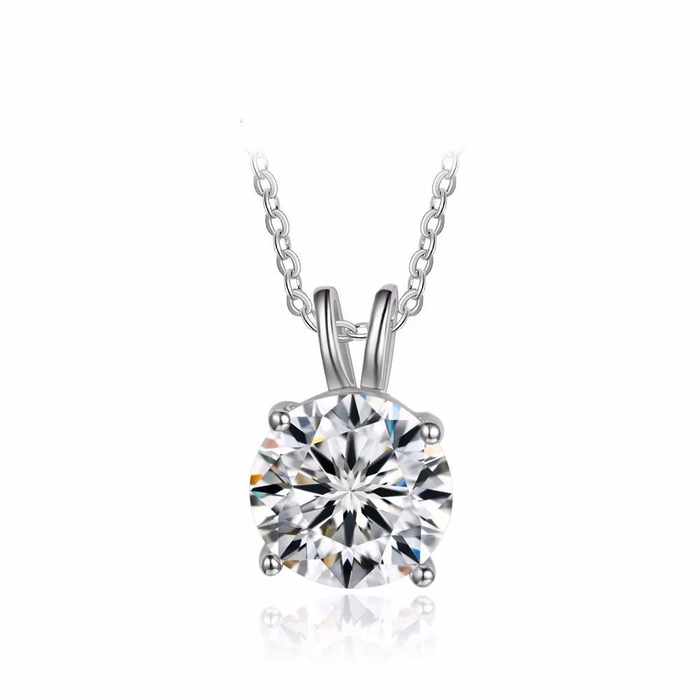 

100% 925 Sterling Silver Pendant Necklaces Collar for Women Wedding Engagement Cubic Zircon