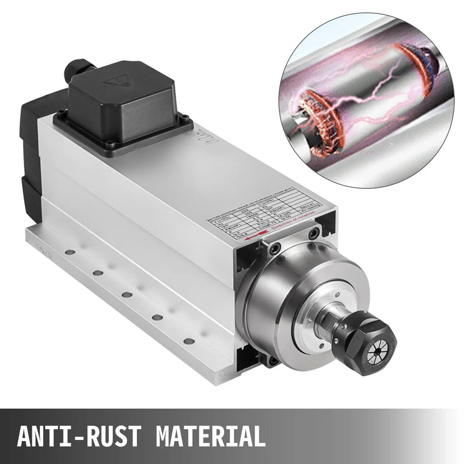 4 КВТ электродвигатель шпинделя с воздушным охлаждением квадратная мельница ER20