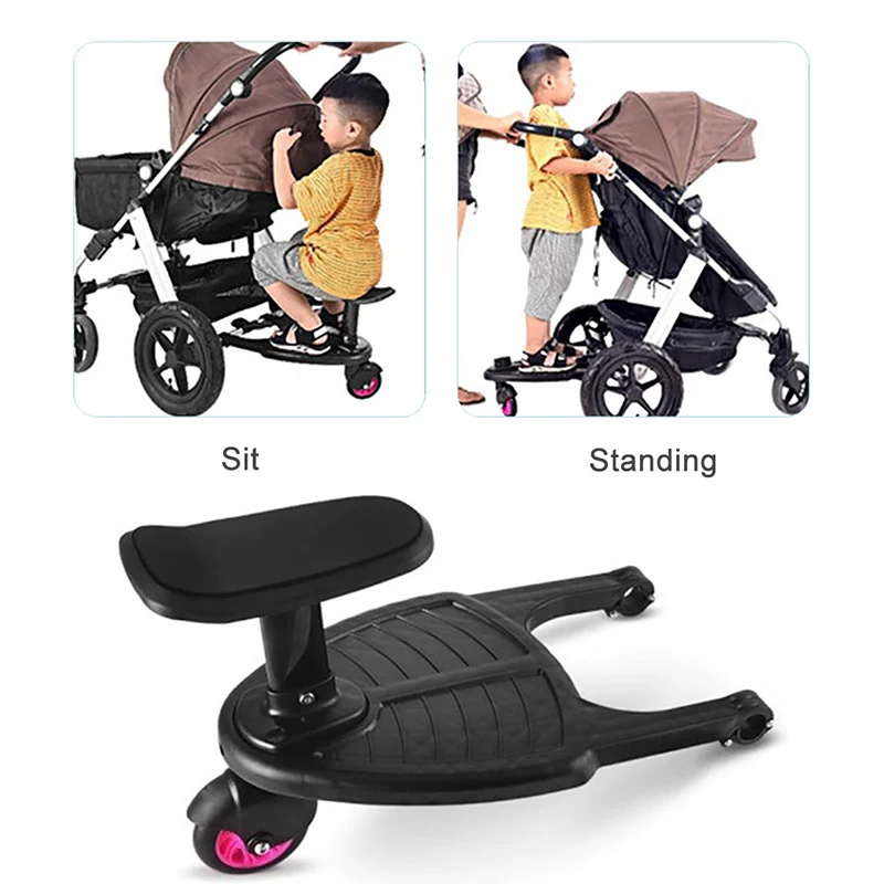 Universal Stroller Pedal Adapter Second Child Auxiliary Trailer Twins Stroller Step Stand Ride on Boards Plate Detachable Seat