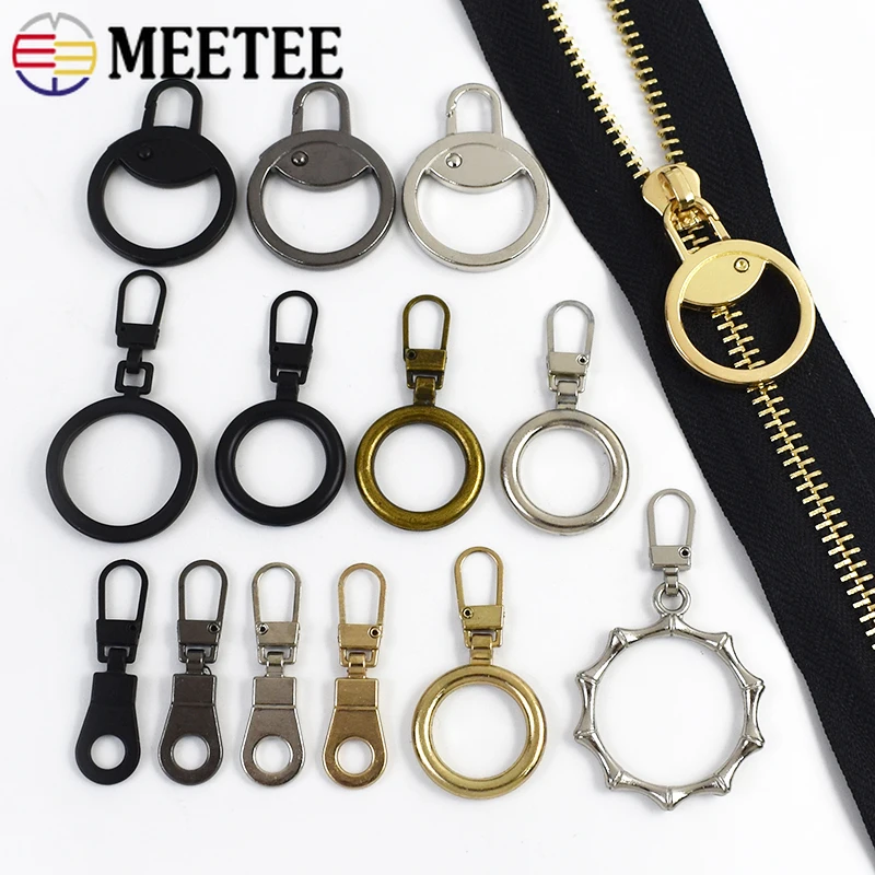 

5Pcs Meetee Zipper Slider Puller Instant Zippers Repair Detachable Bag Luggage Clothes Zip Head Sewing Zips Tag Pull Accessories