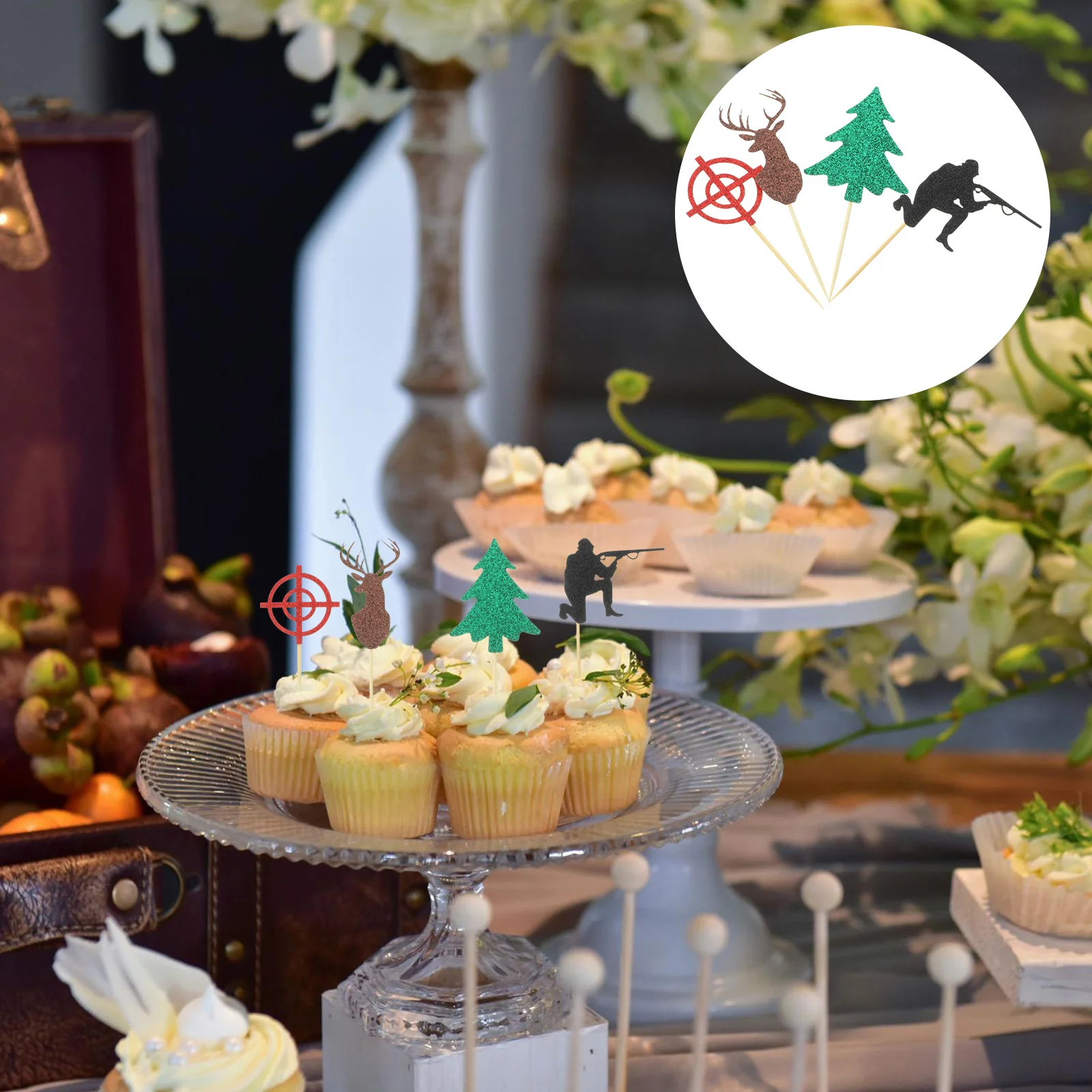12 шт. декор для торта топперы кексов на день рождения шляпа с рогами тематический