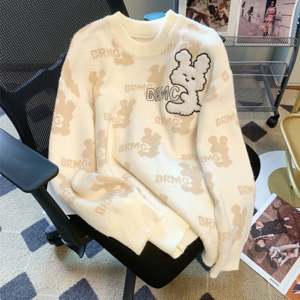 Новинка 2024 осенне-зимний женский повседневный свободный пуловер свитер высокого