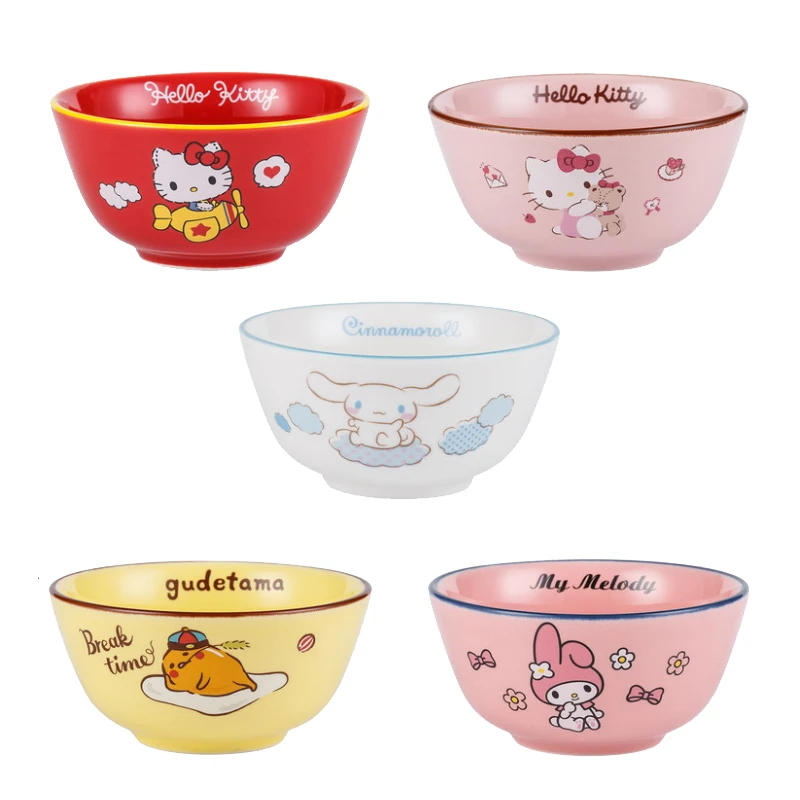 

My Melody KT Cat Sanriond Cinnamoroll Pom Purin Kawaii мультяшная чаша керамическая чаша Персонализированная креативная Бытовая Посуда