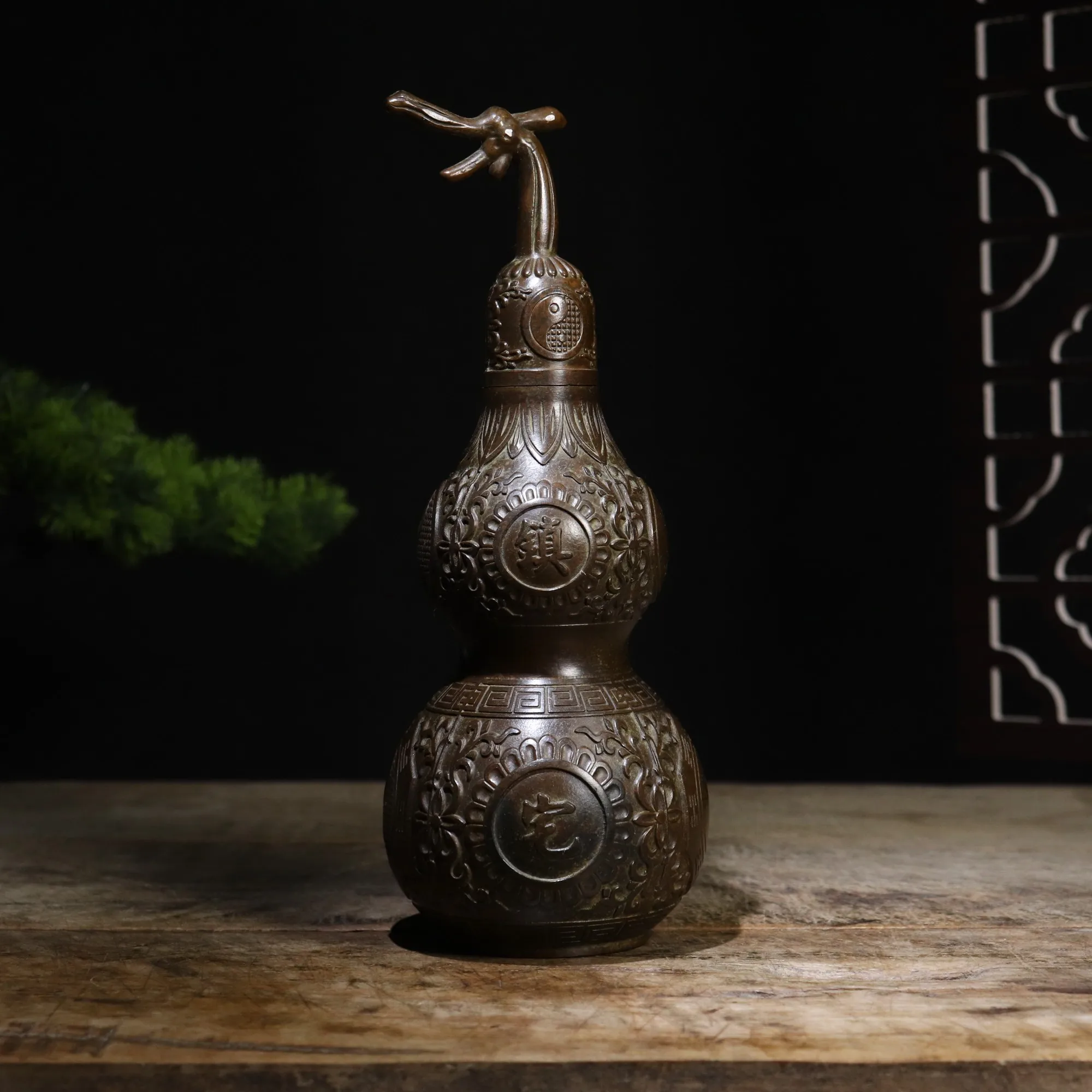 LAOJUNLU крышка из чистой меди для тыквы удачи может быть открыта, тонкая работа, традиционный китайский стиль, антиквариат, подарки для изобразительного искусства