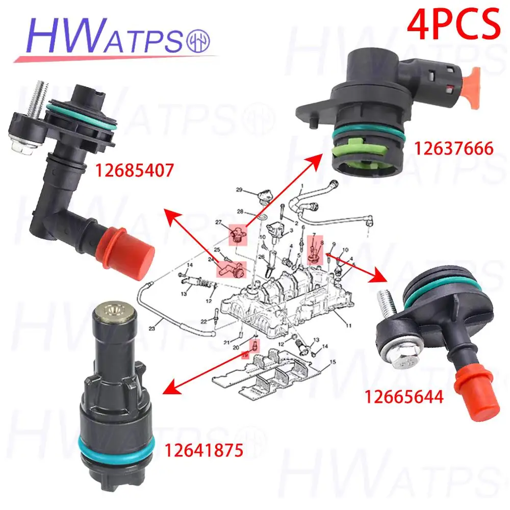 

1 компл. 12665644 12637666 12685407 12641875 клапан картера двигателя для Chevrolet Equionx 2018-2021 GMC Terrain 2018-2021
