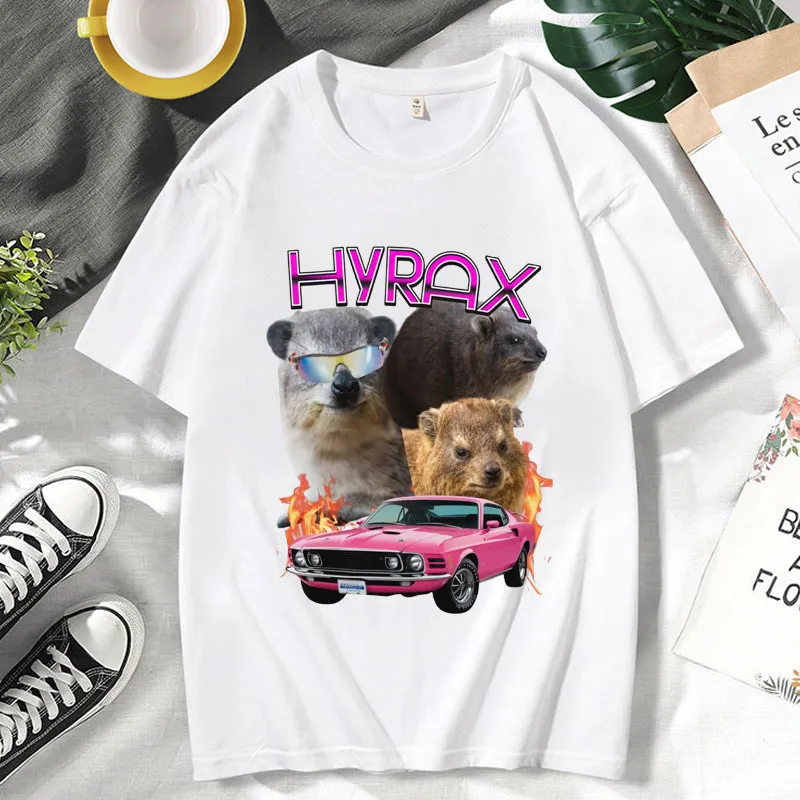 Stylish Hyrax T Shirt Men's Women's Hip Hop Funny Meme Mom Dad Vintage T-shirt Fashion Casual Tee Shirts Short Sleeve Streetwear