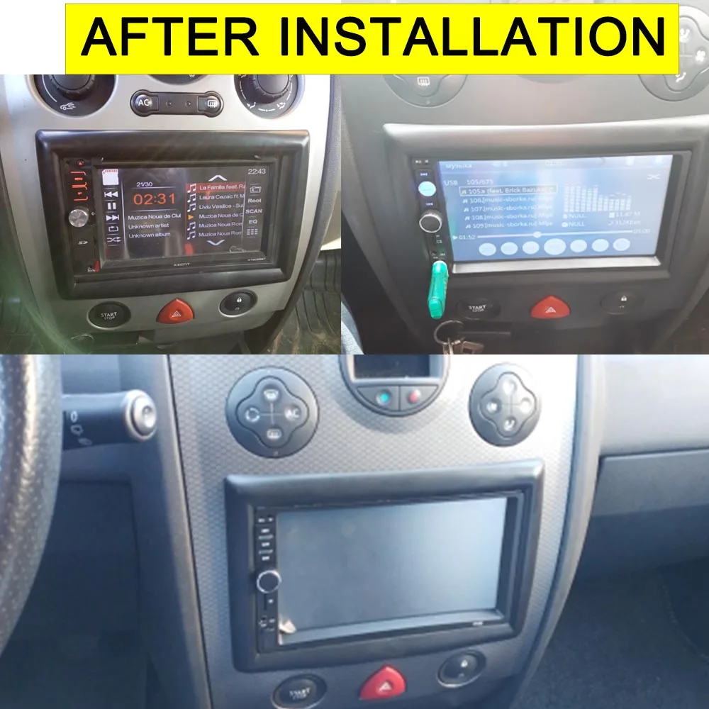 Double 2 Din Radio Fascia for Renault Megane 2 II 2002-2009 Stereo Panel Dash Kit Refitting Installation Trim Face Frame Bezel images - 6