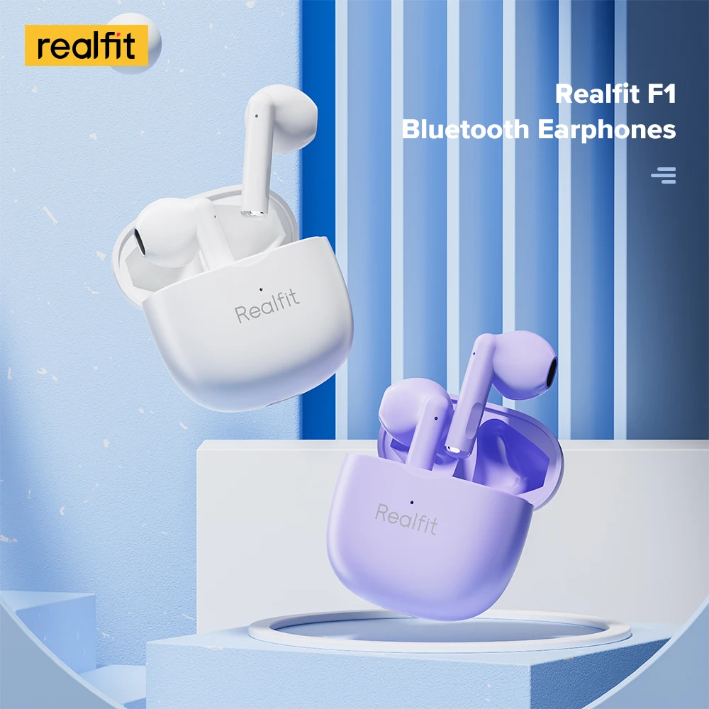 

Realfit F1 TWS Bluetooth Earphone Excellent HIFI Quality Trueless Wireless Earbuds with Mic BT5.3 Superb Bass