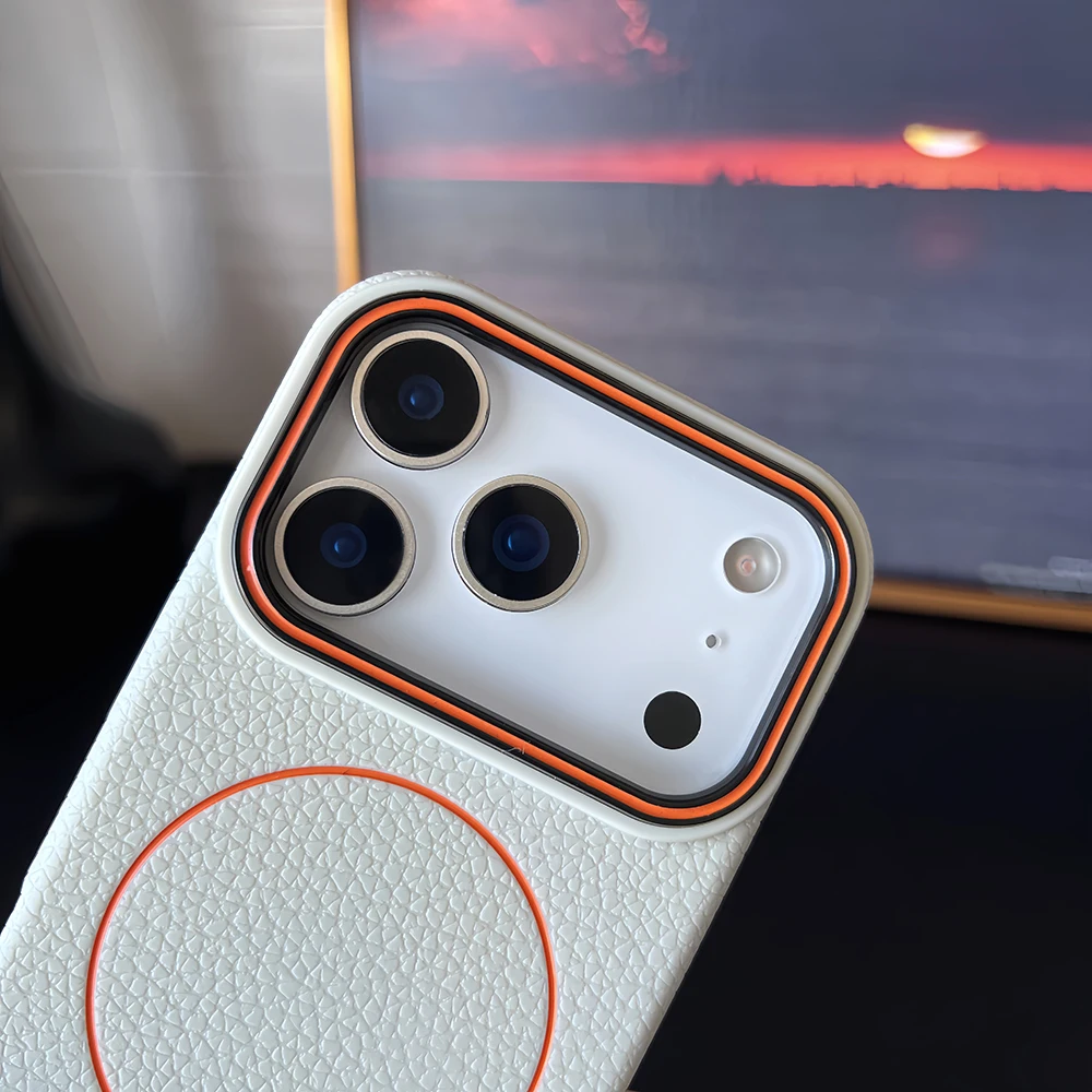 Фото Для iPhone 17 pro max Матовый хитовый цветной чехол с рисунком личи Магнитный чехол для телефона для iPhone 17, 16, 15, 14, 13, 12, 11 Pro max №5