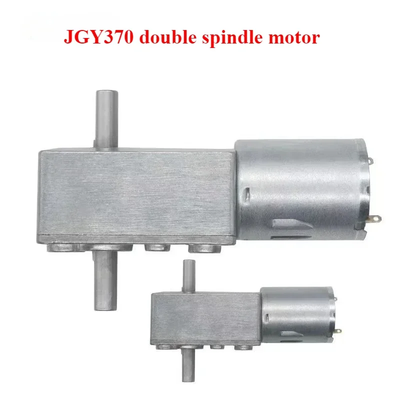 

Червячный мотор-редуктор постоянного тока 6 В 12 В 24 В JGY370, электрический мотор-редуктор с двойным выходным валом, самоблокирующийся двигатель с высоким крутящим моментом 6 об/мин-210 об/мин