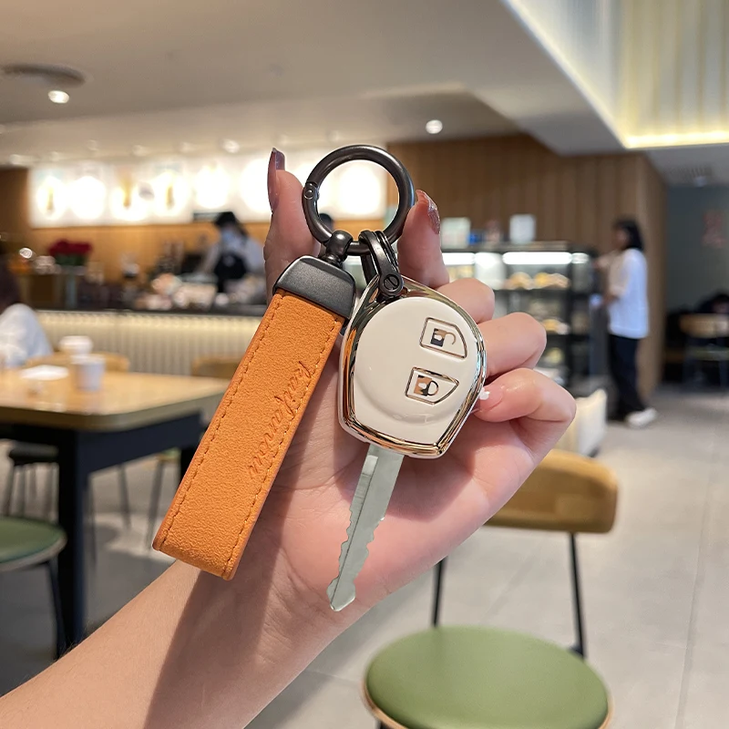 

Leather Key Holder Keychain Keyring TPU Car Key Case Cover for Suzuki ALTO Swift Grand Liana SX4 VITARA IGNIS JIMNY Splash