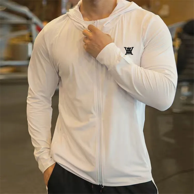 

Мужская Женская одежда для гольфа футболка для бега Повседневная ветровка Спортивная рубашка с капюшоном одежда для бега фитнеса быстросо...