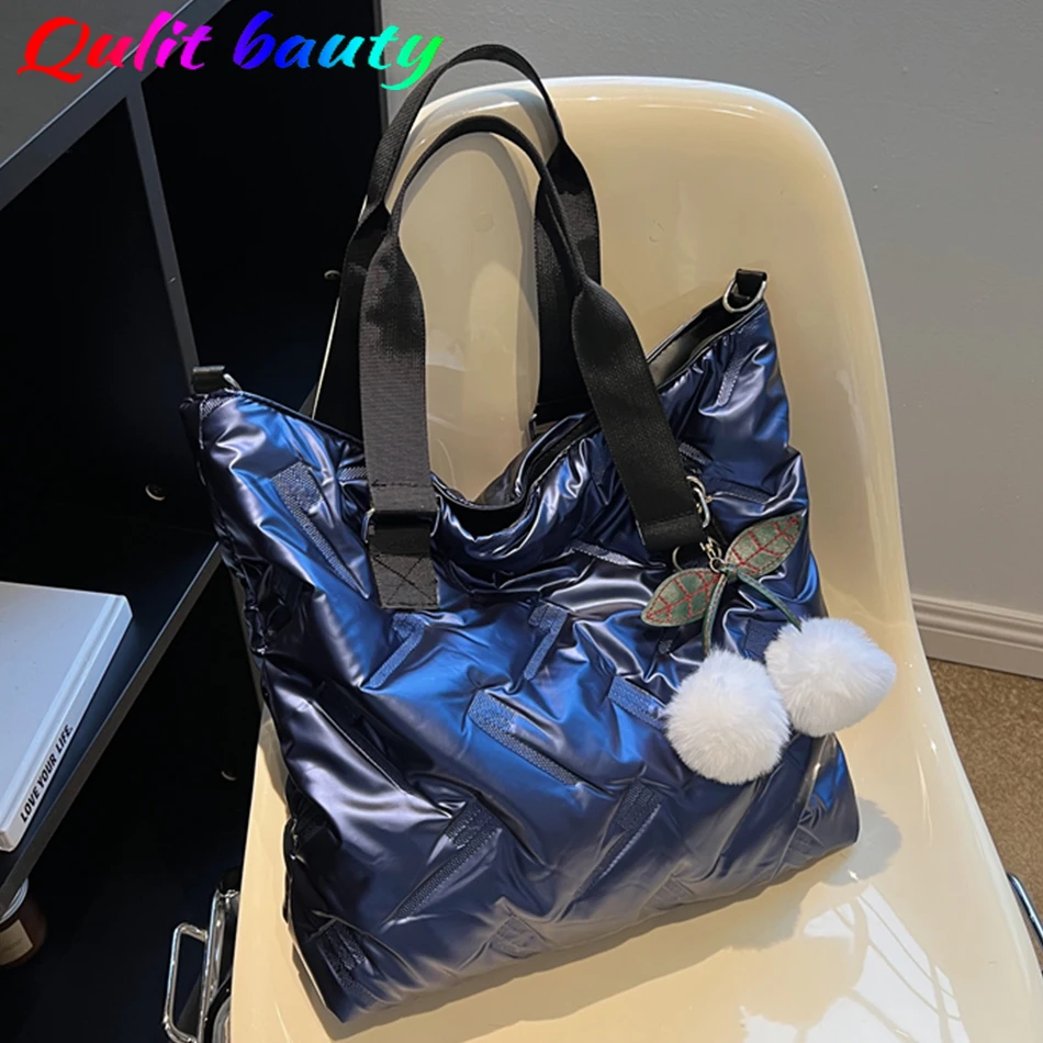 

Зимняя женская наплечная сумка 2022, заполненная тканью сумка-мессенджер большой вместимости, роскошная брендовая дизайнерская Новая сумка