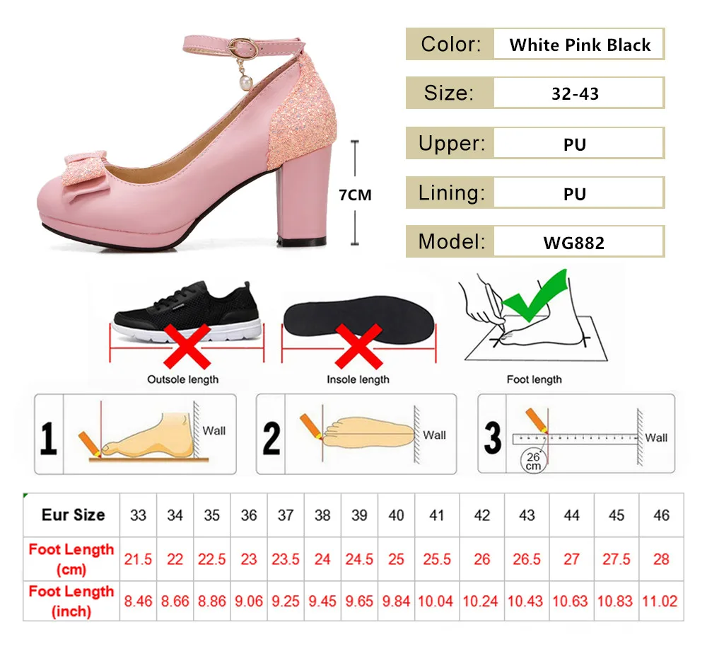 2023 New Platform Women Mary Jane Pumps Sweet Sequin Cloth Butterfly Knot Ladies Square High Heels Shoes Party Wedding Mujer