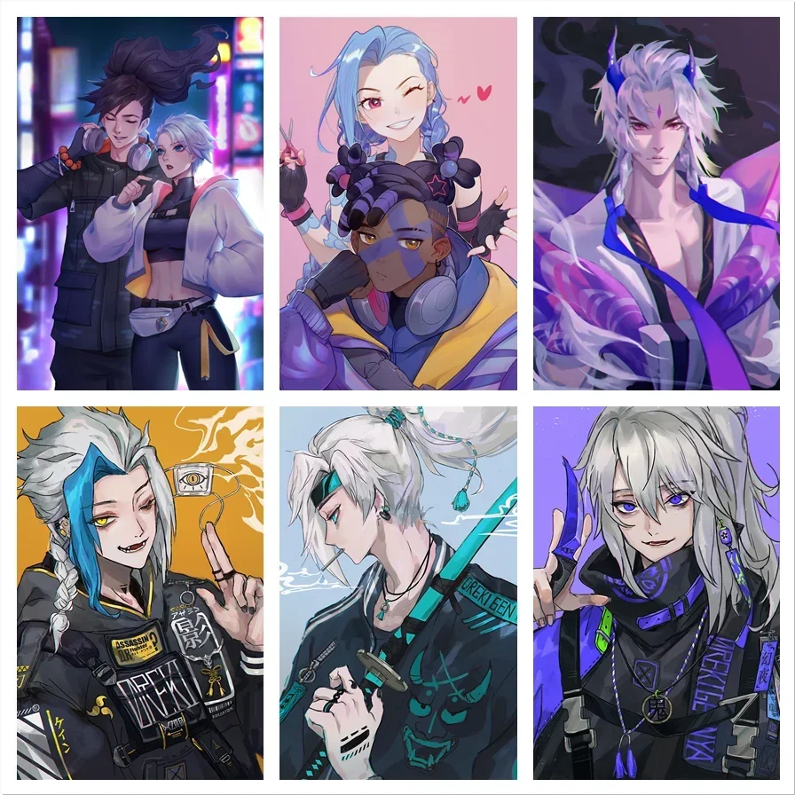 Jinx Aike Yasuo Revan Kayn Gaming Canvas Print - Аниме Настенное Искусство Современный Стиль Декор Для