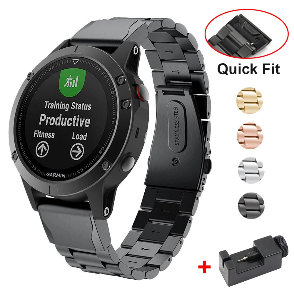 

Fenix 5x Band 20mm 22mm 26mm For Garmin fenix 5 5s 6x fenix3 fenix 6 pro 3 6s 7 7x 7s 945 Watch 26mm Strap Metal Bracelet Wrist