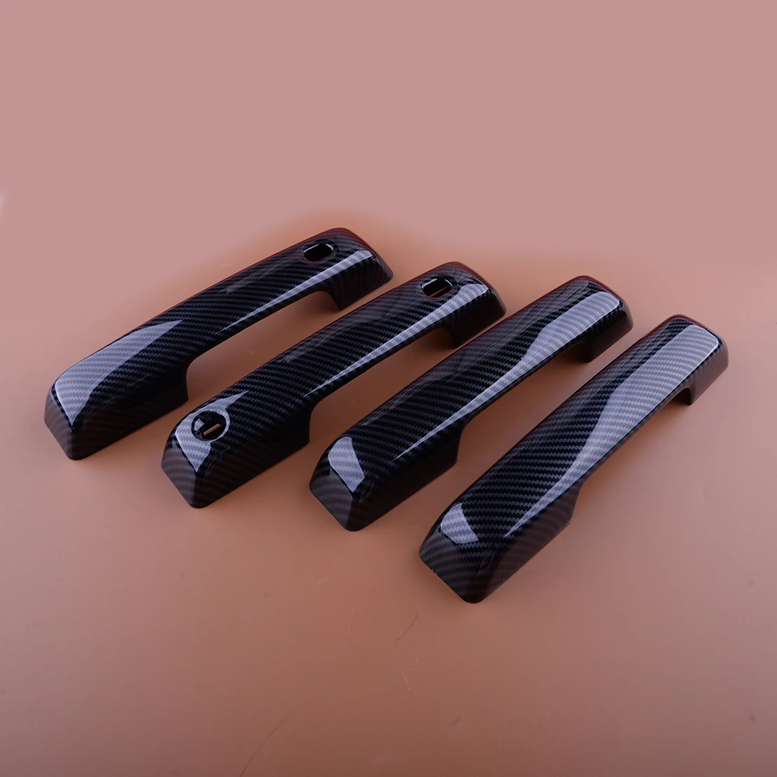 

4pcs/Set Black Carbon Fiber Style ABS Car Exterior Door Handle Cover Trim Decor Cap Fit for Ford F150 2021 2022