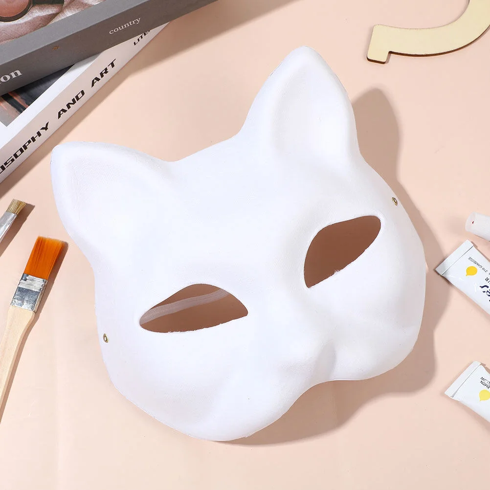 

Facial Mask DIY Masks Party White Halloween Fox Costume For Kids Women Paper Crafts Blank Cat