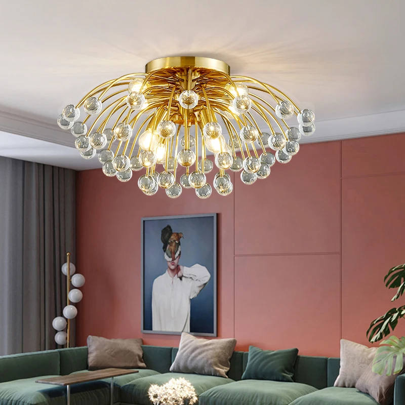 

Modern light luxury crystal ceiling lamp warm clothing store living room bedroom cloakroom dining room ceiling lamp