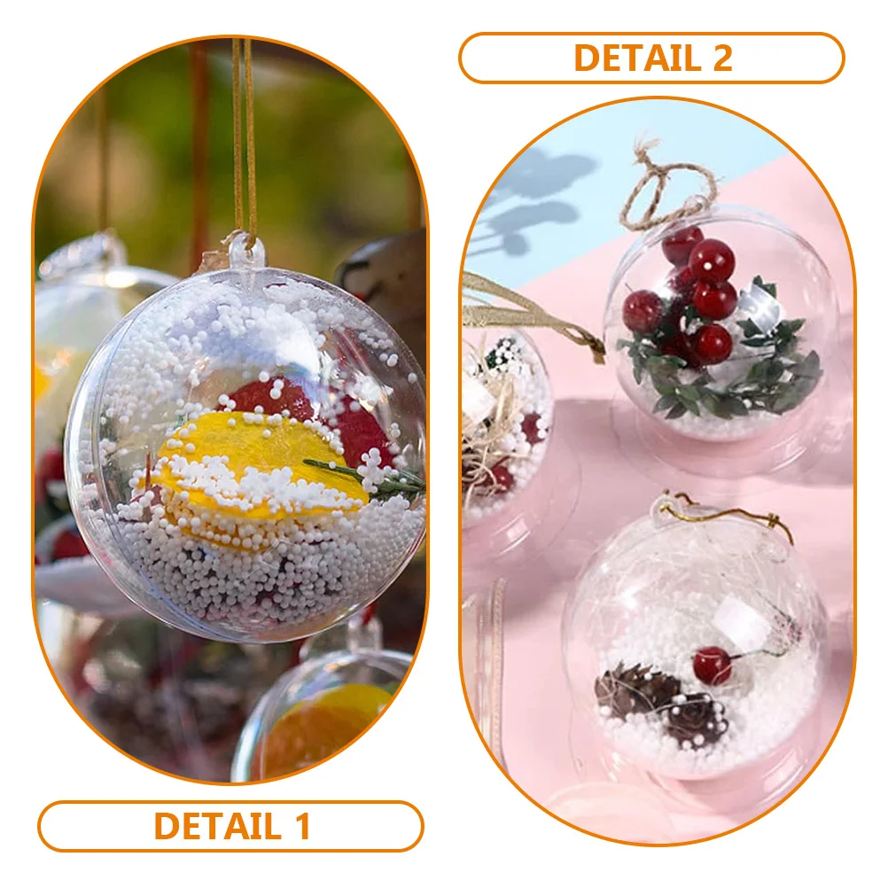 

24 Pcs Christmas Balls Fillball Ornament Xmas Tree Pendant Ornaments Decoration Plastic Hanging