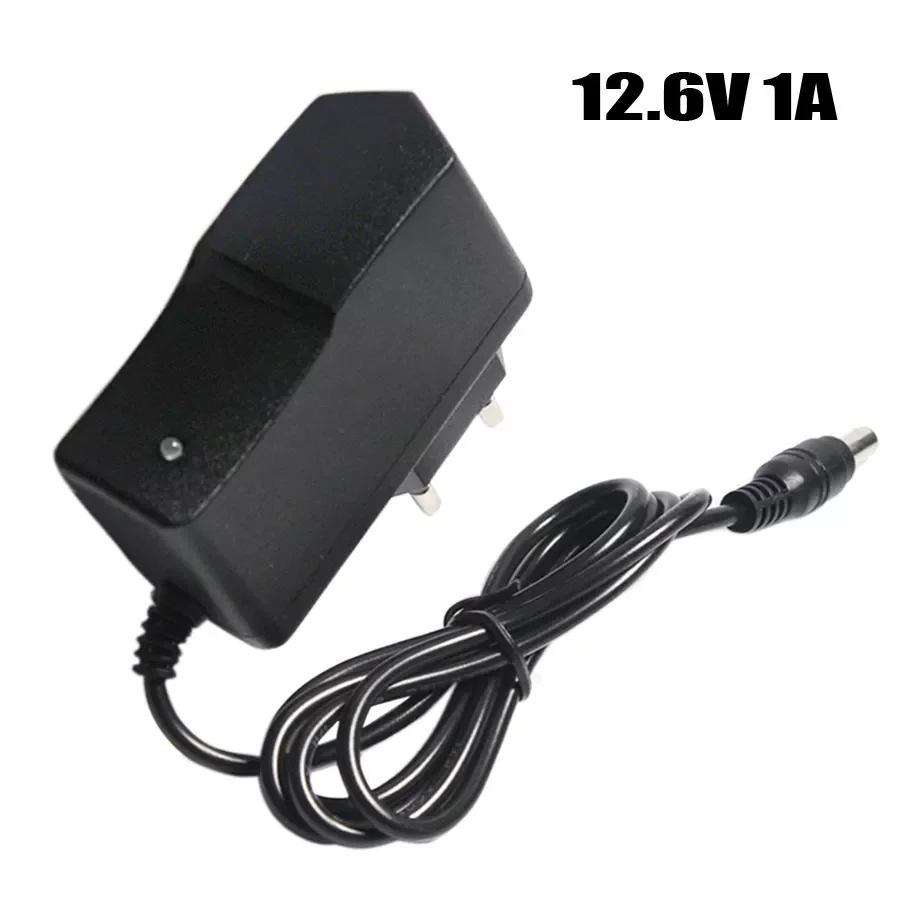 

12.6V 1A Lithium Battery Charger 18650/Polymer Battery Pack 100-240V EU/US Plug Charger With Wire Lead DC Plug 5.5*2.1*10MM