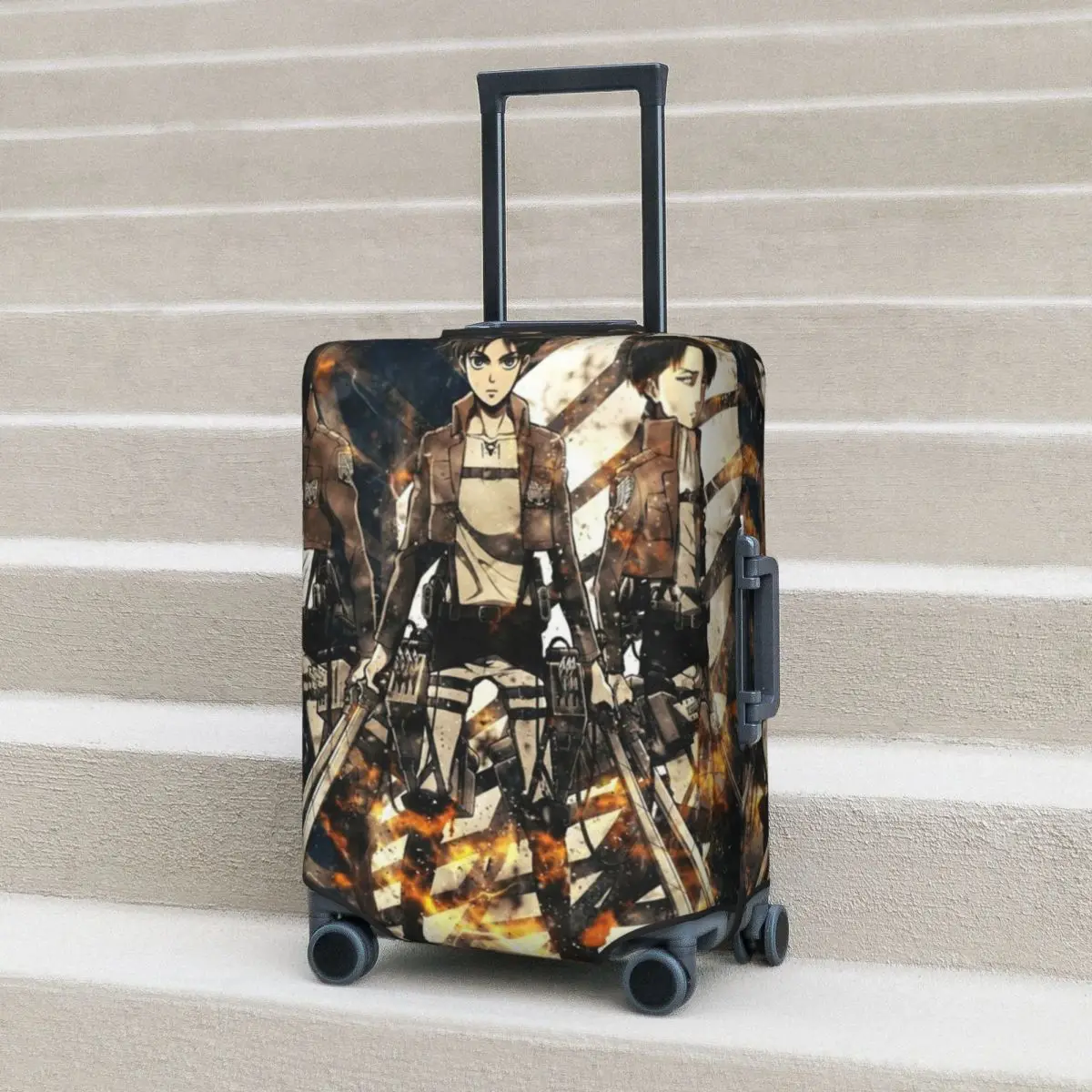 

Attack On Titan Design Suitcase Cover aot final season reiner eren jeager Travel Holiday Elastic Luggage Case Protector