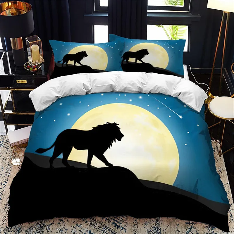 Комплект постельного белья из микрофибры с изображением диких животных |