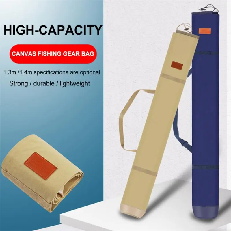 

1.2/1.3/1.4m Folding Portable Fishing Rod Bag Large-Capacity Fishing Umbrella Bag Thickening Canvas Rod Bag Fishing Gear Accesso