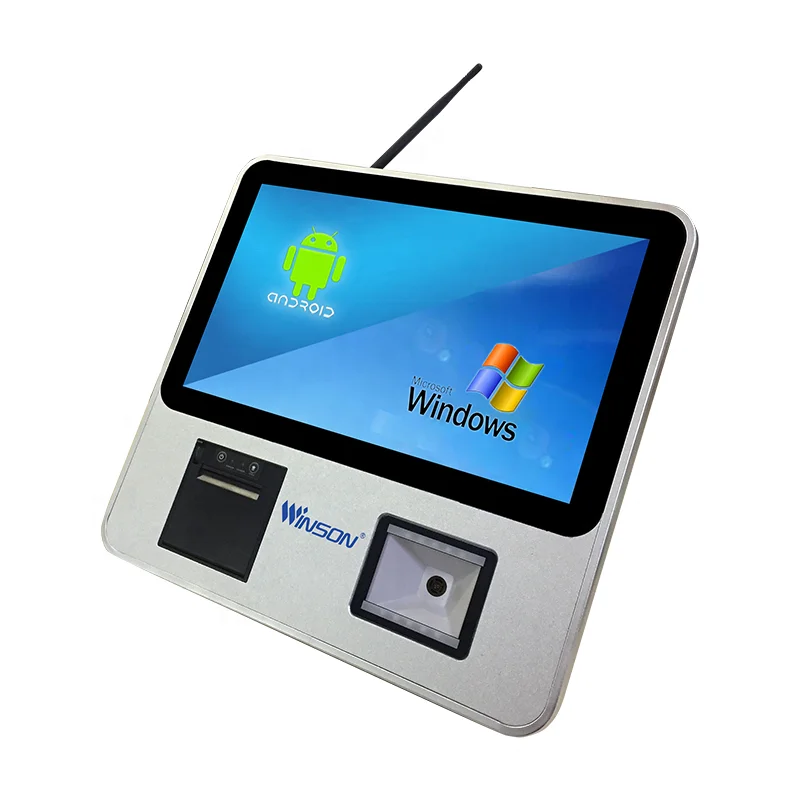 Winson YUN-156 Win10 проверка цены большой сенсорный экран 15 6 дюйма с принтером