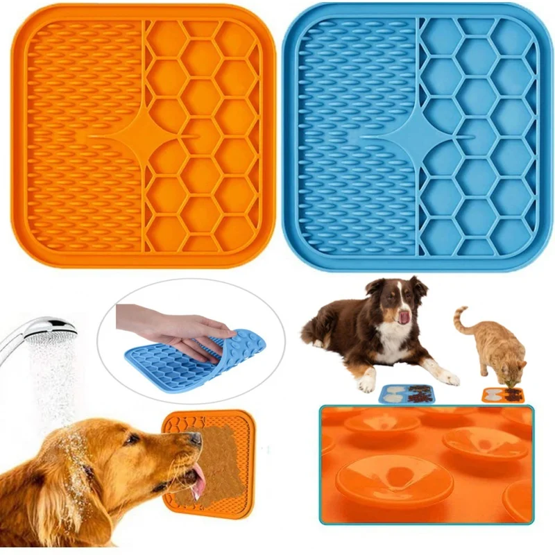 

2023NEW Lick Pad for Dog Cat Slower Feeder Licky Mat for Puppy Kitten Silicone Dispenser Pet Feeding Licking Mat Distraction Pad