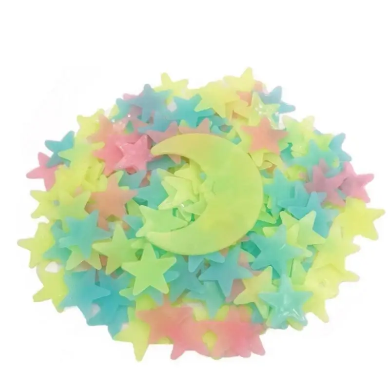 Флуоресцентные наклейки на стену в виде полой звезды