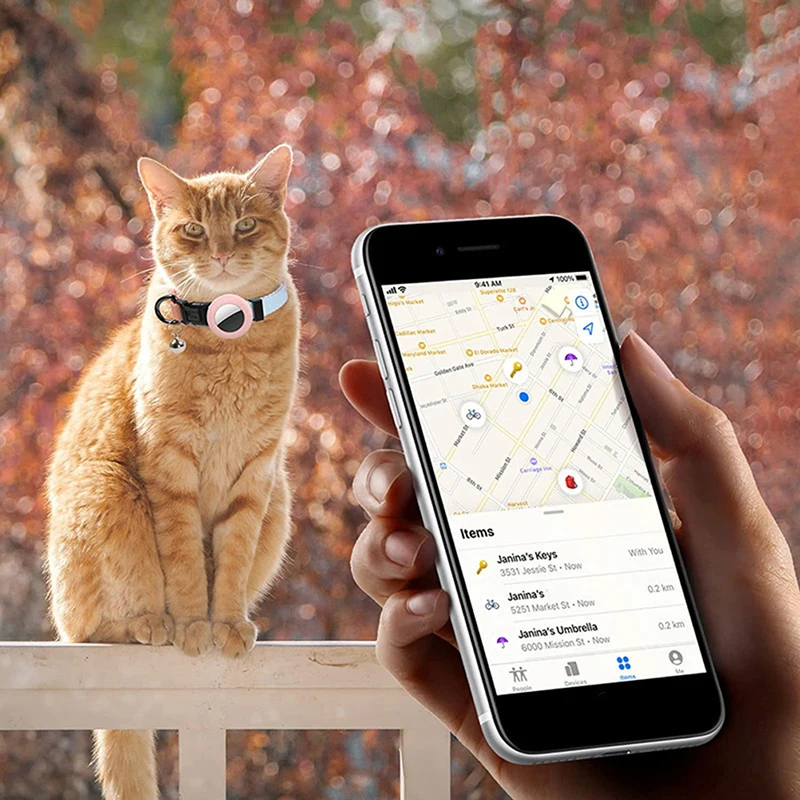 Ошейник Airtag С Радужным Градиентом Для Домашних Животных — Локатор Слежения За