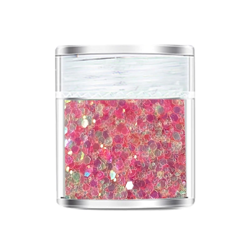 

Colourful Nail Art Sequins Pink Nail Sequins DIY Chrome Powder Glitter Hexagonal Flake Manicure Decorations