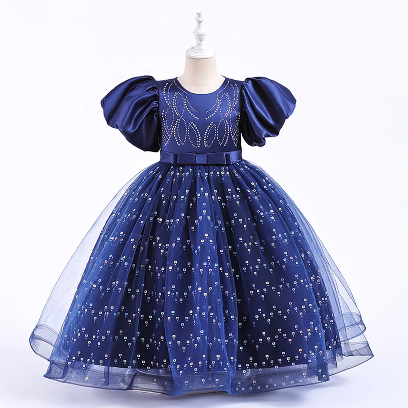 Детское платье принцессы с пышными рукавами юбка Petit для девочек свадебное