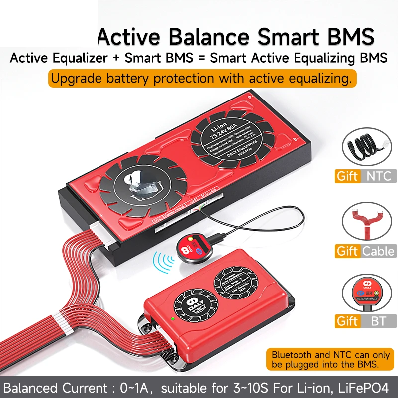 

Базовый BMS с 1A активным balaner Bluetooth App 3S 4S 7S 8S 10S 30A 40A 50A 60A 80A 120A 150A 200A 250A
