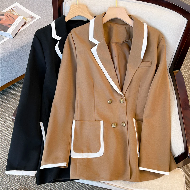 

SuperAen Women's Clothing Autumn New Casual High Quality Top New Design Casual Office Lady Khaki Black Blazer