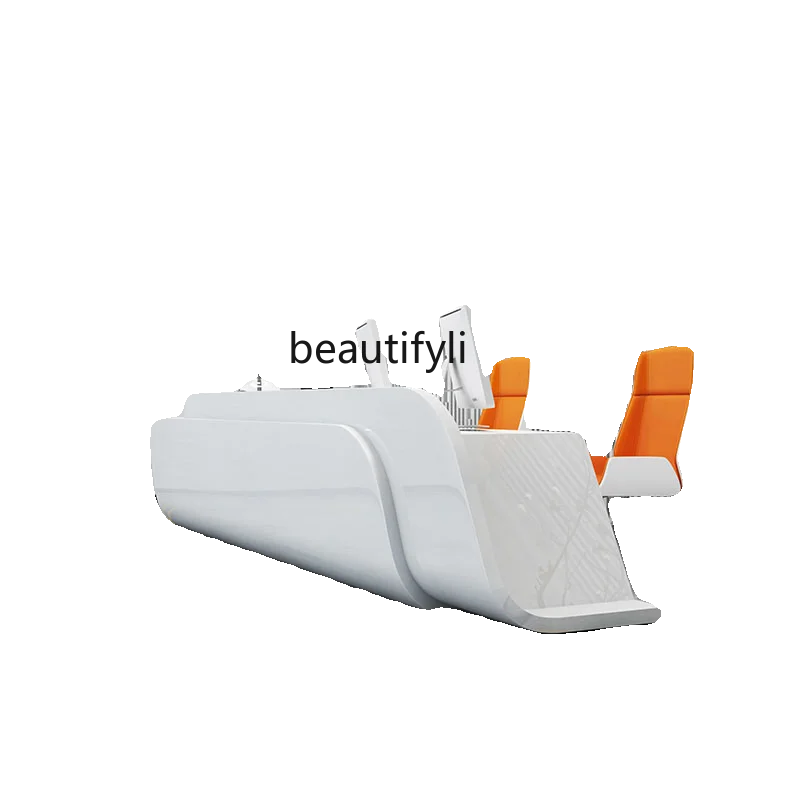 Кассовый прилавок для получения белой краски компании простой современный