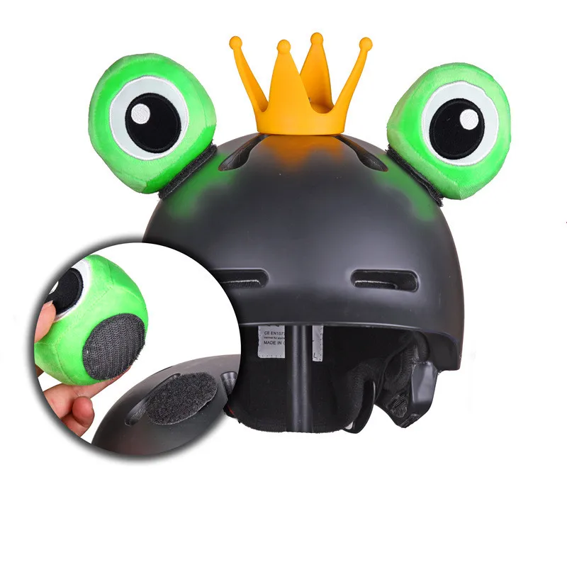 

Car Motorcycle Helmet Cute Frog Prince Eye Crown Motocross Full Face Off Road Helmet Deco Accessorie Sticker Cosplay Styling