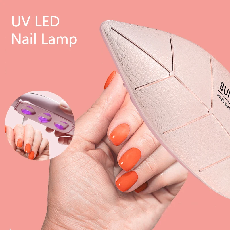 

6W Mini USB Nail Dryer LED UV Lamp Leaf Shape Nail Lamp for Curing All Gel Nail Polish Portable Manicure Equipment
