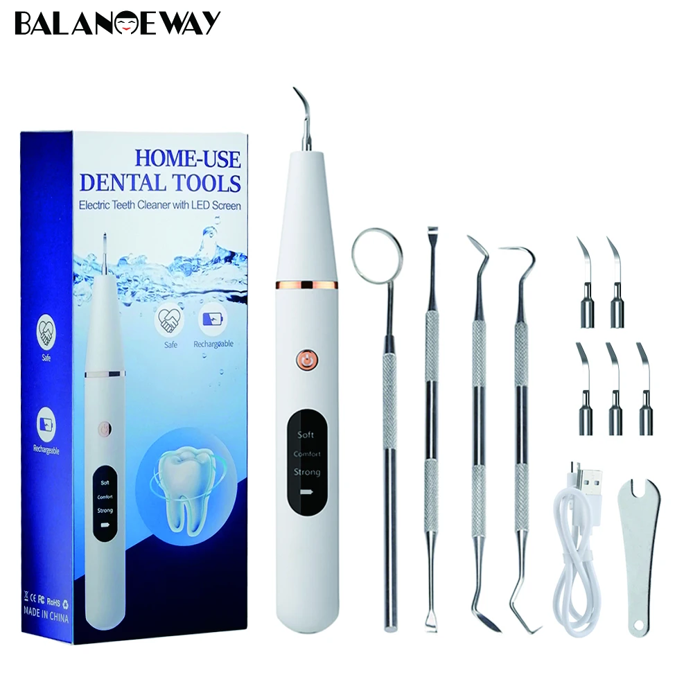 Ultrasonic Scaler Oral Care Tartar Removal Tartar Removers Stains Cleaners LED Lights Teeth Whitening Cleaning Tools Home