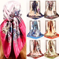 vintage seasons hair scarves big cashew flower print satin scarf headscarf fashion headwraps woman fashion headband kerchief