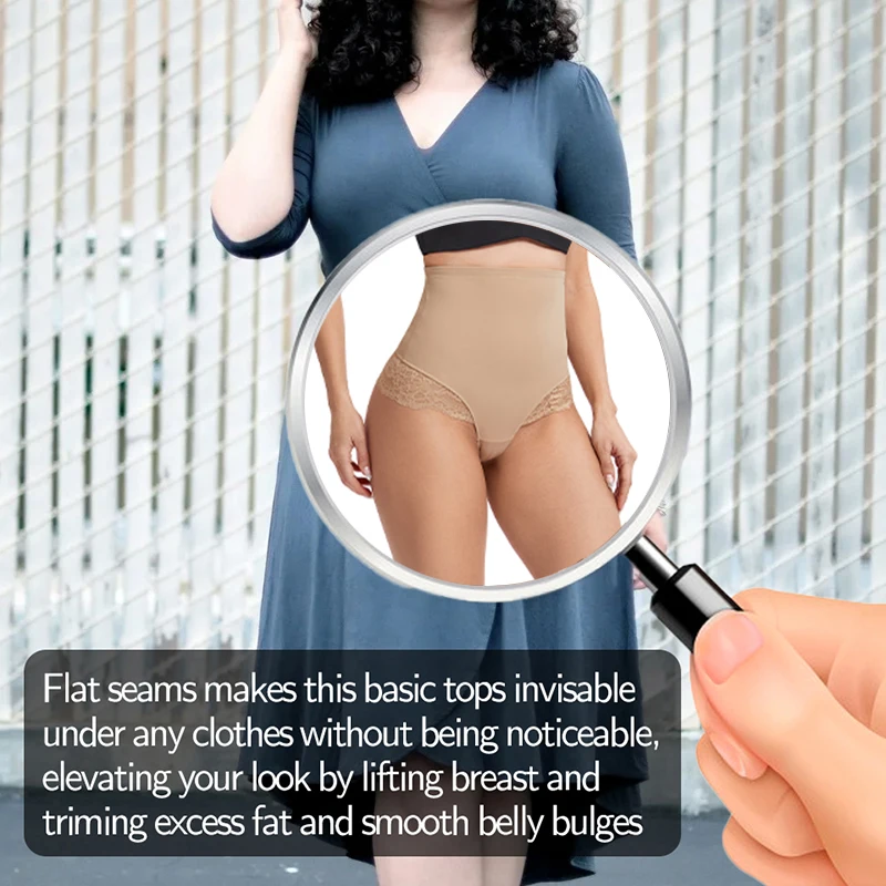 Shapewear Thong Panty for Women Body Shaper High Waisted Tummy Control Panties Lace Seamless Shapewear Slimming Waist Trainer