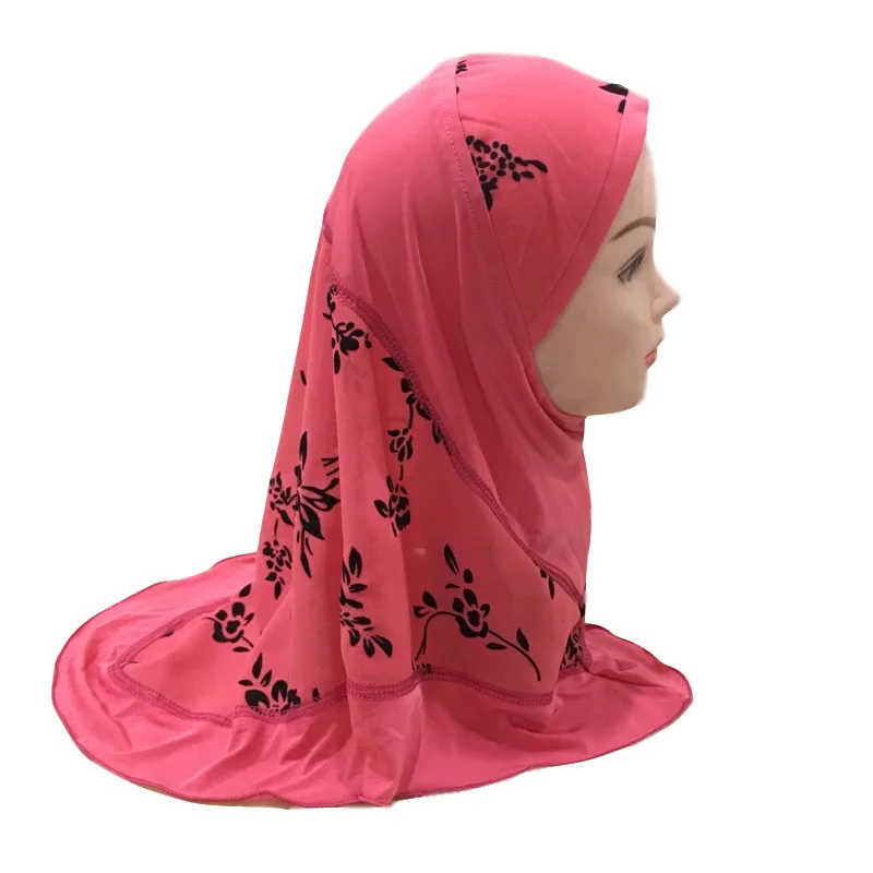 Low Price Beautiful Baby Silk Hijab Prayer Cap Sun Diamond Fit 2-6 Years Old Muslim Kids Instant Pull on Islamic Scarf Headscarf |