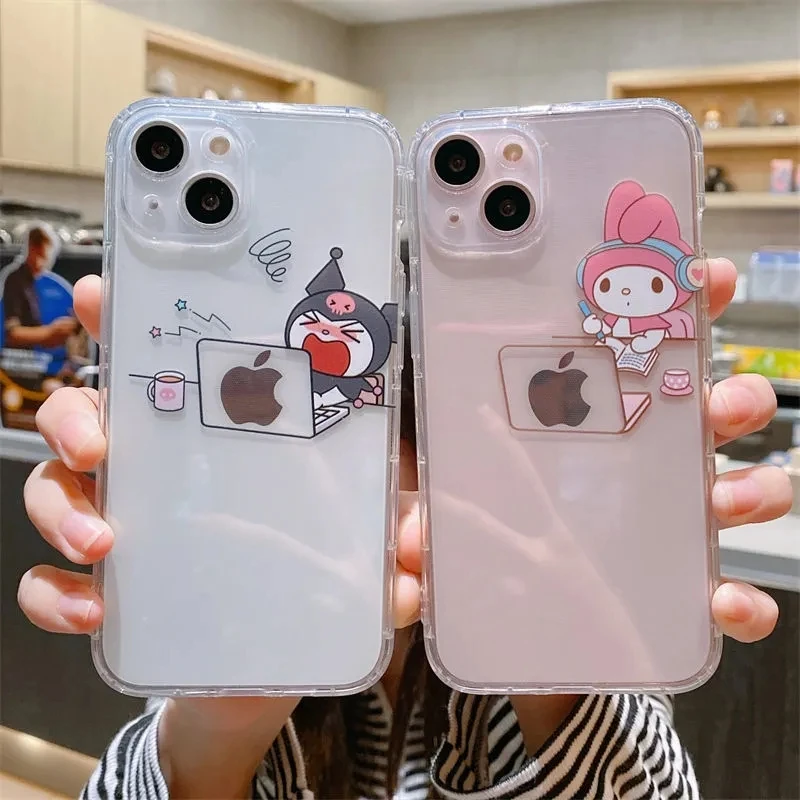 

Bandai Creative Cartoon Kulome and Melody Clear Silicon Ladies Phone Case For iPhone 7 8Plus XR Xs XsMax 11 12 13 Pro Max Case